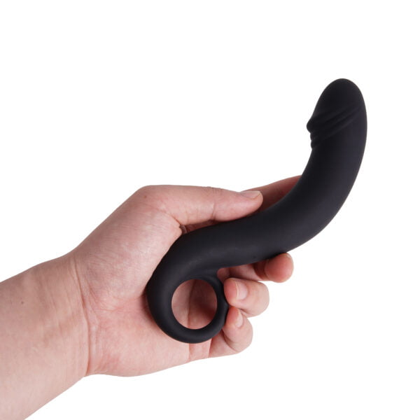 Banoch Dildo G Friend Black Zwart siliconen g spot Ø 3,1 cm 17 cm in hand (3)
