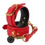 Banoch handboeien van pu leer rood goud bondage 987102334 1 scaled scaled