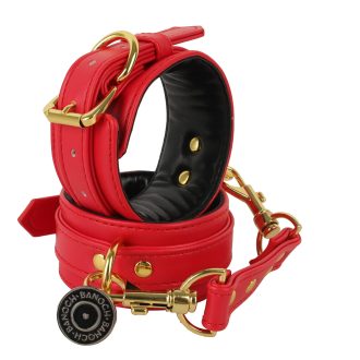 Banoch handboeien van pu leer rood goud bondage 987102334 1 scaled scaled