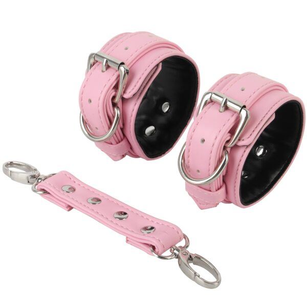 Banoch handboeien van pu leer roze zwart bondage 987102328 4 scaled scaled