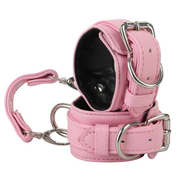 Banoch handboeien van pu leer roze zwart bondage 987102328 6 scaled scaled
