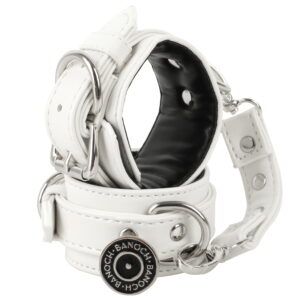 Banoch handboeien van pu leer wit zwart bondage 987102336 3 scaled scaled