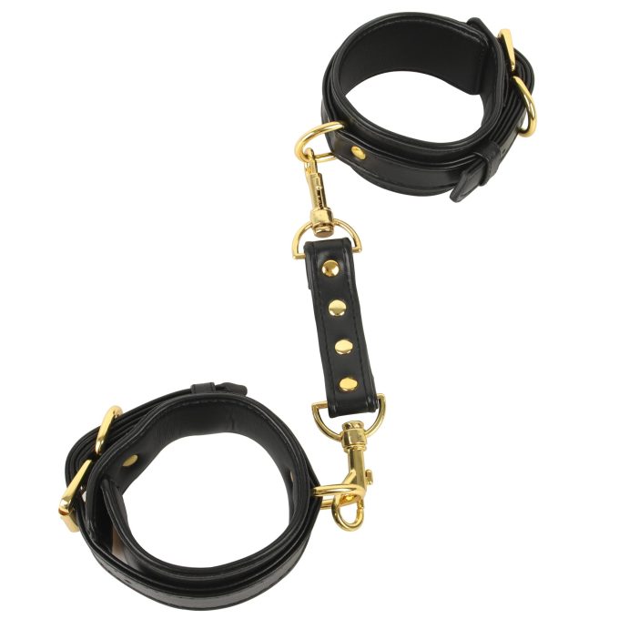 Banoch handboeien van pu leer zwart goud bondage 987102326 4 scaled scaled