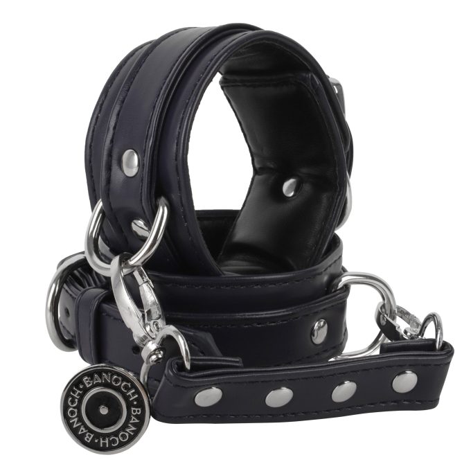 Banoch handboeien van pu leer zwart zilver bondage 987102334 1 scaled scaled
