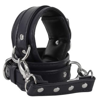Banoch handboeien van pu leer zwart zilver bondage 987102334 2 scaled scaled