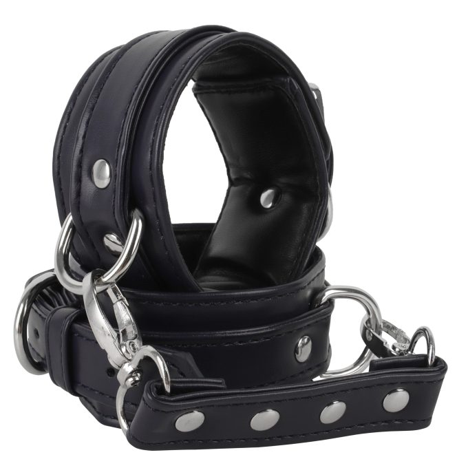 Banoch handboeien van pu leer zwart zilver bondage 987102334 2 scaled scaled