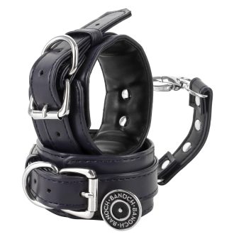 Banoch handboeien van pu leer zwart zilver bondage 987102334 4 scaled scaled