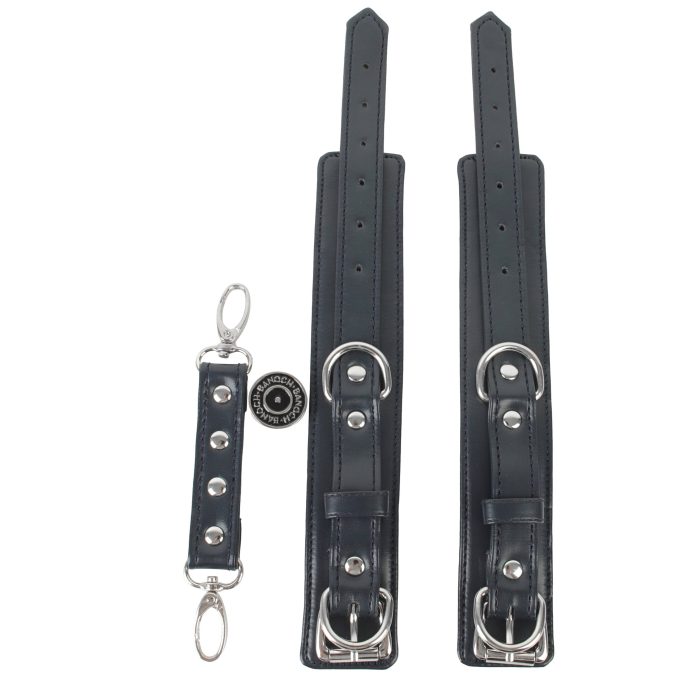 Banoch handboeien van pu leer zwart zilver bondage 987102334 6 scaled scaled