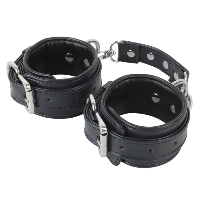 Banoch handboeien van pu leer zwart zilver bondage 987102334 7 scaled scaled