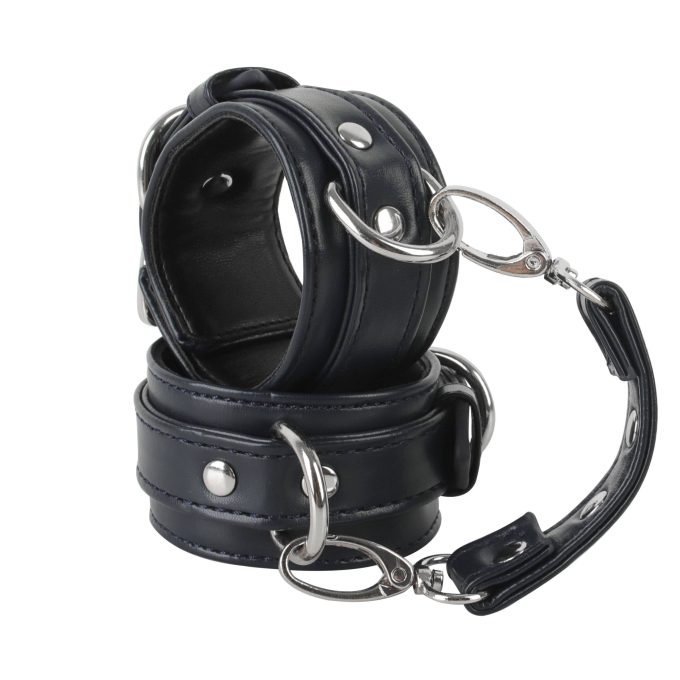 Banoch handboeien van pu leer zwart zilver bondage 987102334 9 scaled scaled