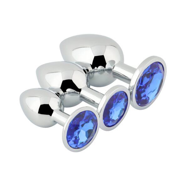 Banoch Buttplug Aurora blue Small Metalen buttplug Diamant steen blauw 1 scaled scaled