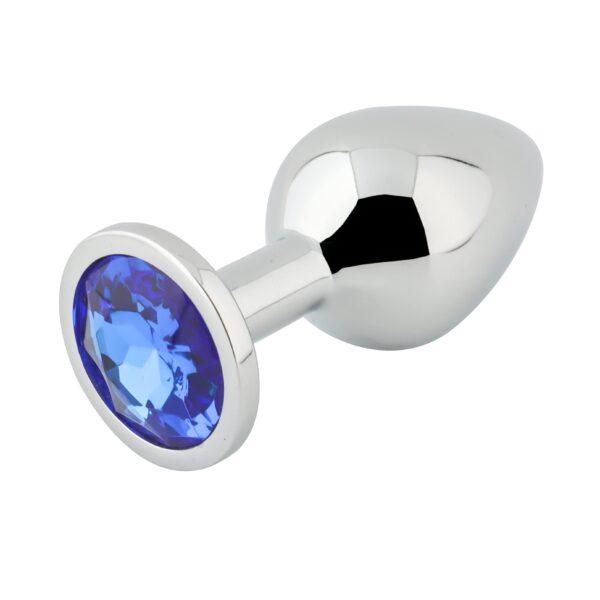 Banoch Buttplug Aurora blue Small Metalen buttplug Diamant steen blauw 4 scaled scaled