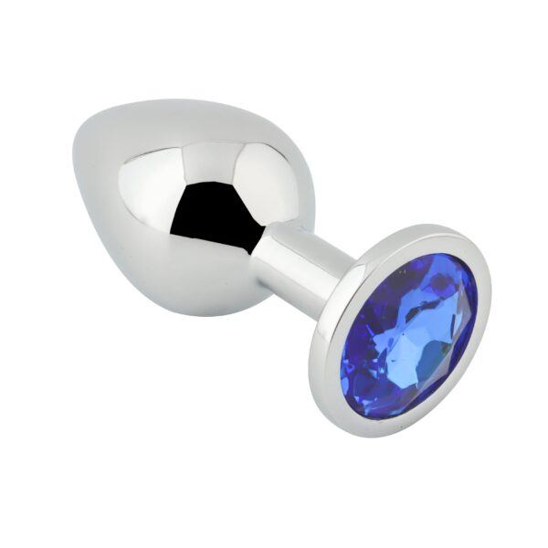 Banoch Buttplug Aurora blue Small Metalen buttplug Diamant steen blauw 6 scaled scaled