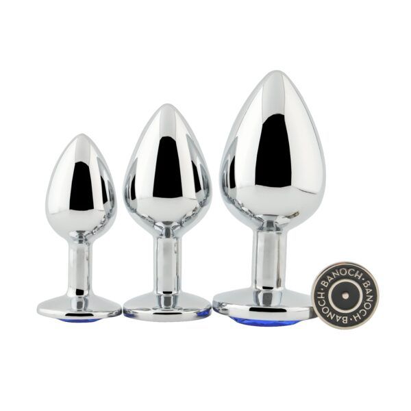 Banoch Buttplug Aurora blue Small Metalen buttplug Diamant steen blauw 9 scaled scaled