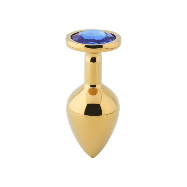 Banoch Buttplug Aurora blue gold gouden Metalen buttplug Diamant steen blauw 97101939 5 scaled scaled