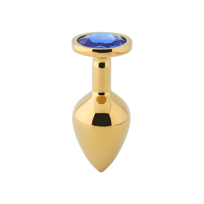 Banoch Buttplug Aurora blue gold gouden Metalen buttplug Diamant steen blauw 97101939 5 scaled scaled