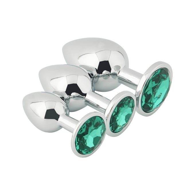 Banoch Buttplug Aurora green Metalen buttplug Diamant steen groen 97102262 1 scaled scaled