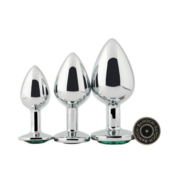 Banoch Buttplug Aurora green Metalen buttplug Diamant steen groen 97102262 2 scaled scaled