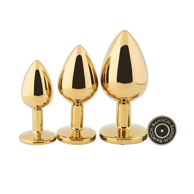 Banoch Buttplug Aurora green gold gouden Metalen buttplug Diamant steen Groen 987101942 8 scaled scaled