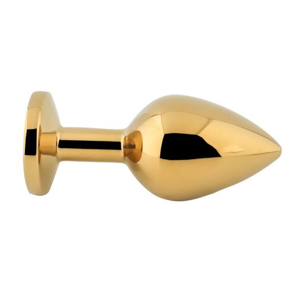 Banoch Buttplug Aurora rainbow gold Small gouden Metalen buttplug Diamant steen 2 scaled scaled