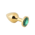 Banoch gouden metalen Buttplug met groene Diamant Aurora scaled scaled