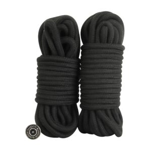 Banoch bondage touw zwart 2 x 10 meter katoen zonder kern zacht scaled scaled