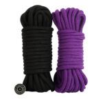 Banoch bondagetouw paars zwart 2 x 10 meter katoen zonder kern zacht scaled scaled