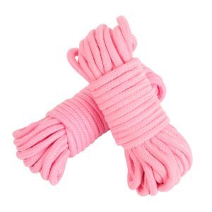 Banoch bondagetouw roze 2 x 10 meter katoen zonder kern zacht scaled scaled