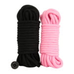 Banoch bondagetouw roze zwart 2 x 10 meter katoen zonder kern zacht scaled scaled