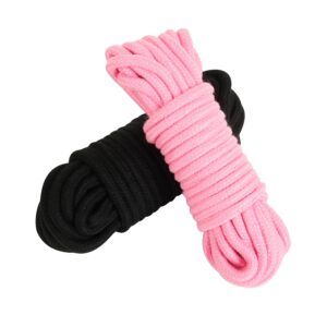 Banoch bondagetouw roze zwart 2 x 10 meter katoen zonder kern zacht 2 scaled scaled