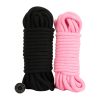 Banoch bondagetouw roze zwart 2 x 10 meter katoen zonder kern zacht scaled scaled