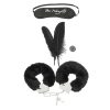 Banoch Bondage Naughty Black zwarte pluche handboeien blinddoek en streel veren 10 scaled scaled