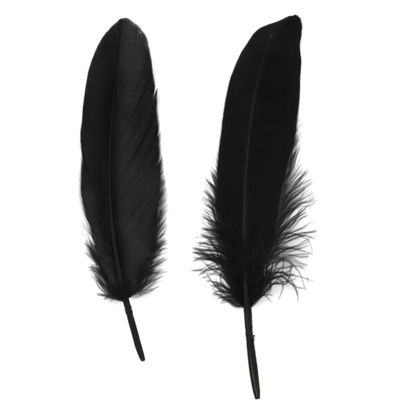 Banoch Bondage Naughty Black zwarte pluche handboeien blinddoek en streel veren 8 scaled scaled