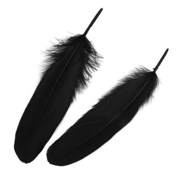 Banoch Bondage Naughty Black zwarte pluche handboeien blinddoek en streel veren 9 scaled scaled