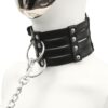 Banoch Collar Leash Flamboyante Black zwarte pu leren halsband met riem bdsm 8 scaled scaled