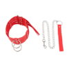 Banoch Collar Leash Flamboyante Red rode pu leren halsband met riem bdsm 10 scaled scaled