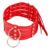 Banoch Collar Leash Flamboyante Red rode pu leren halsband met riem bdsm 4 scaled scaled