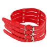 Banoch Collar Leash Flamboyante Red rode pu leren halsband met riem bdsm 5 scaled scaled