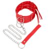 Banoch Collar Leash Flamboyante Red rode pu leren halsband met riem bdsm 9 scaled scaled