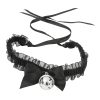 Banoch Lace collar bell halsband kant met zilveren bel choker 2 scaled scaled