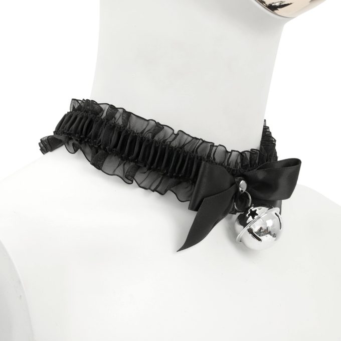 Banoch Lace collar bell halsband kant met zilveren bel choker 6 scaled scaled