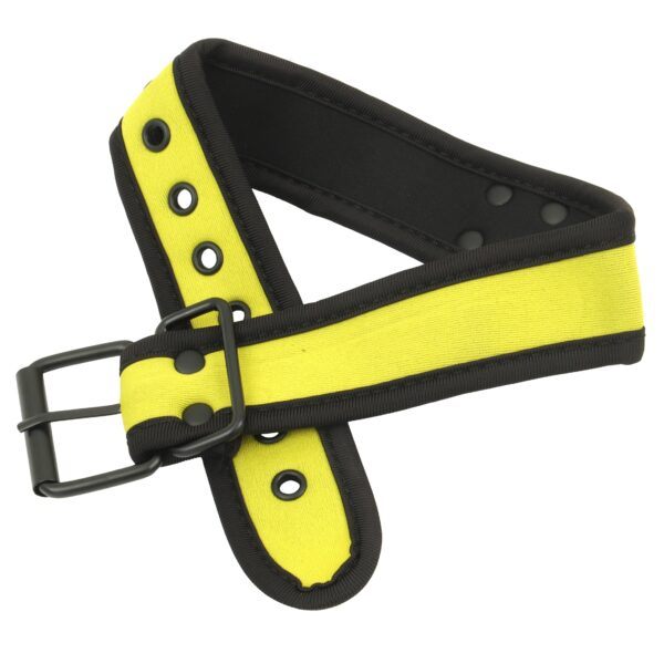 Banoch Lindo Collar Amorillo Neoprene halsband geel neopreen puppy play 1 scaled scaled