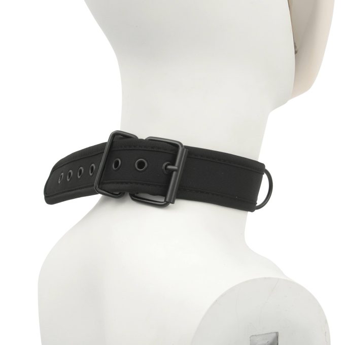 Banoch Lindo Collar Black mesh Neoprene halsband zwart mesh neopreen puppy play 4 scaled scaled
