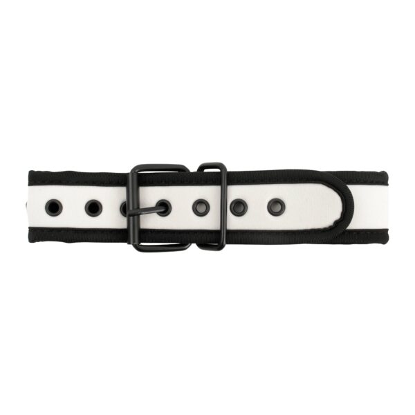 Banoch Lindo Collar Blanco Neoprene halsband wit neopreen puppy play 2 scaled scaled