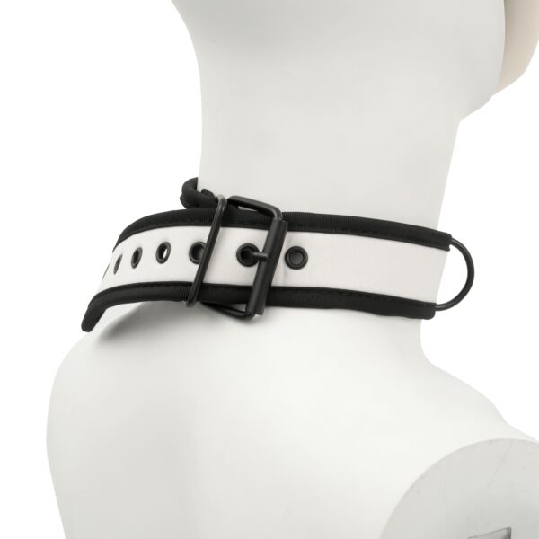 Banoch Lindo Collar Blanco Neoprene halsband wit neopreen puppy play 4 scaled scaled