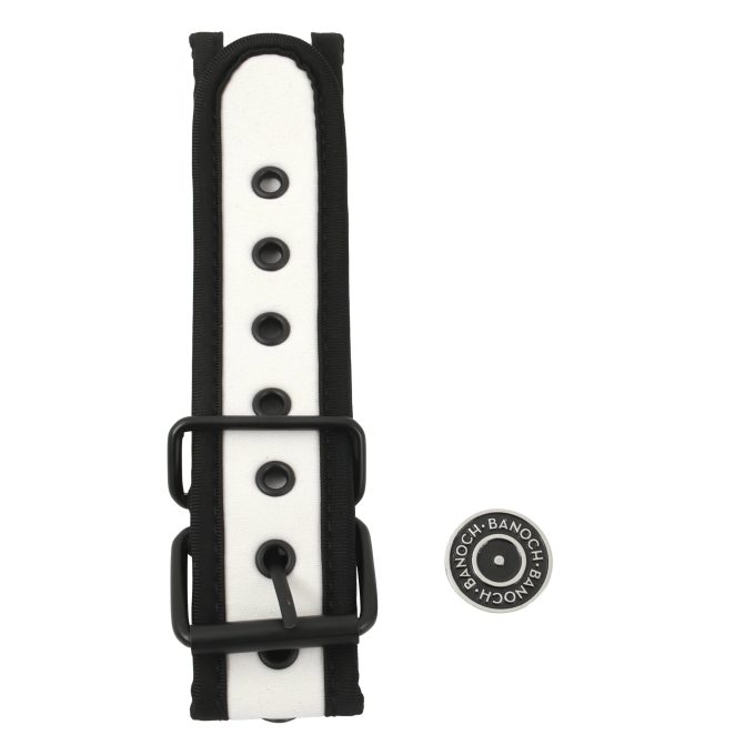 Banoch Lindo Collar Blanco Neoprene halsband wit neopreen puppy play 6 scaled scaled