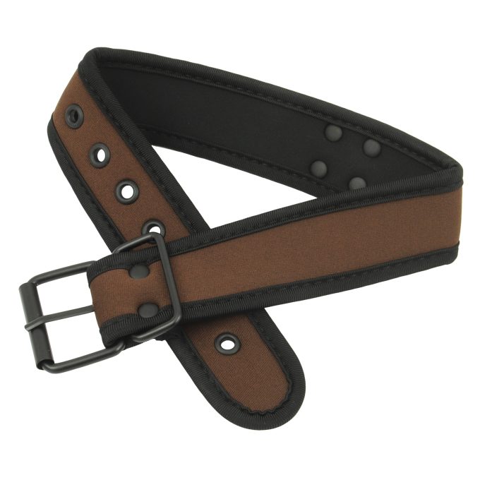 Banoch Lindo Collar Marron Neoprene halsband bruin neopreen puppy play 1 scaled scaled