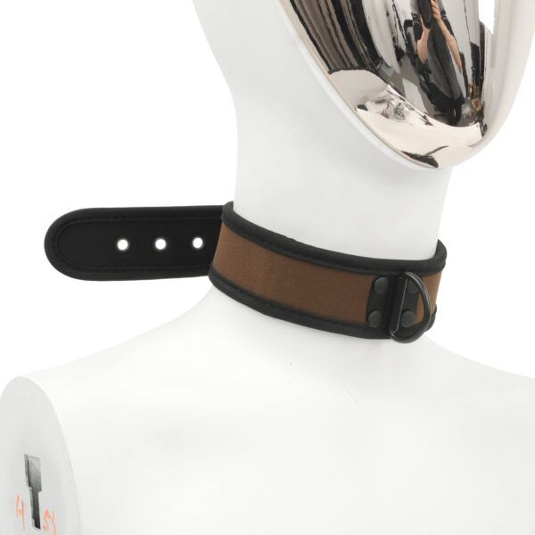Banoch Lindo Collar Marron Neoprene halsband bruin neopreen puppy play 3 scaled scaled