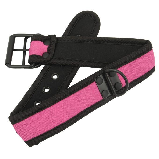 Banoch Lindo Collar Rosa Neoprene halsband roze neopreen puppy play 1 scaled scaled