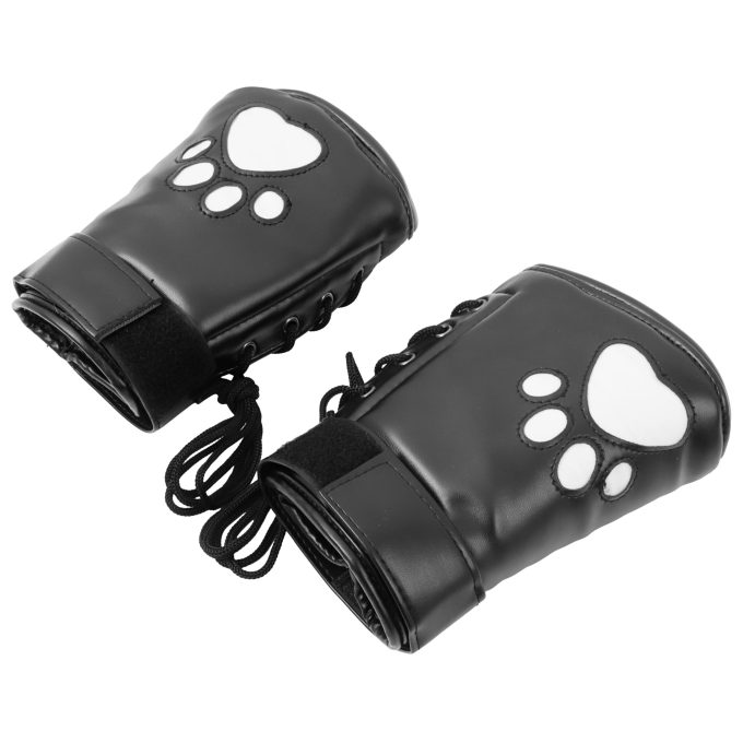 Banoch Perrito Mittones dog paws mittens bondage PU Leer Wit Voetje puppy play 1 scaled scaled